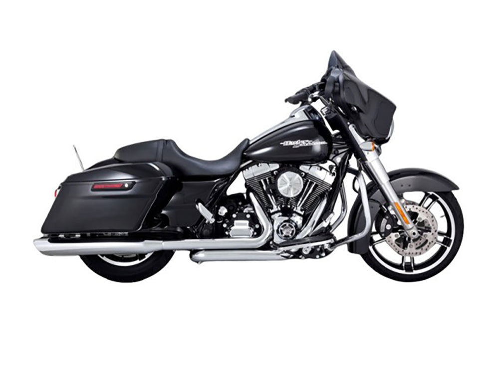 4in. Twin Slash Round Slip-On Mufflers - Chrome. Fits Touring 2017up