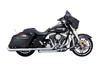4in. Twin Slash Round Slip-On Mufflers - Chrome. Fits Touring 2017up