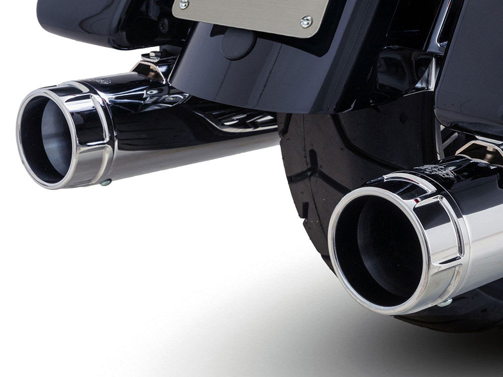 4.5in. Torquer 450 Slip-On Mufflers - Chrome with Chrome End Caps. Fits Touring 2017up