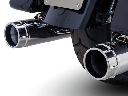 4.5in. Torquer 450 Slip-On Mufflers - Chrome with Chrome End Caps. Fits Touring 2017up