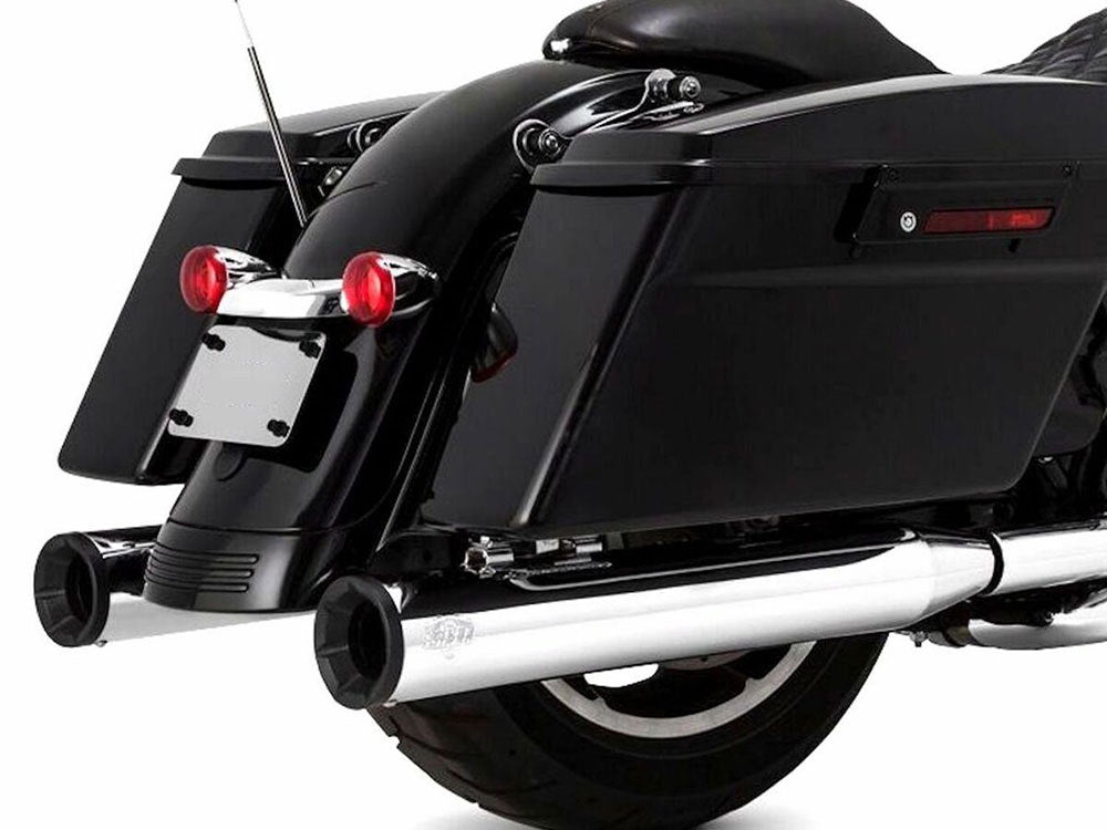 4in. Eliminator 400 Slip-On Mufflers - Chrome with Black End Caps. Fits Touring 2017up