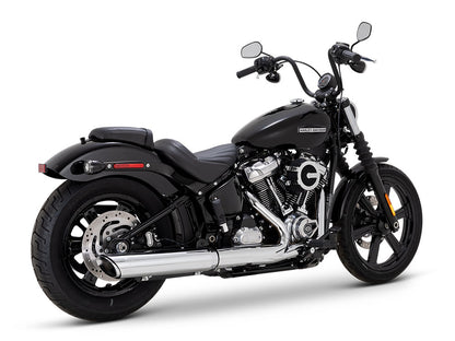 4in. Twin Slash Slip-On Muffler - Chrome. Fits Softail Street Bob, Low Rider S, Low Rider ST & Heritage 2025up