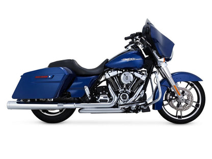 4in. Monster Round Slip-On Mufflers - Chrome with Chrome End Caps. Fits Touring 2017up
