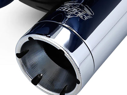 4in. Monster Round Slip-On Mufflers - Chrome with Chrome End Caps. Fits Touring 2017up
