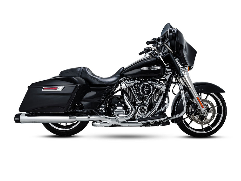4.5in. Blackbird 450 Slip-On Mufflers - Chrome with Black End Caps. Fits Touring 2017up