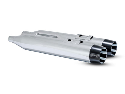 4.5in. Blackbird 450 Slip-On Mufflers - Chrome with Black End Caps. Fits Touring 2017up