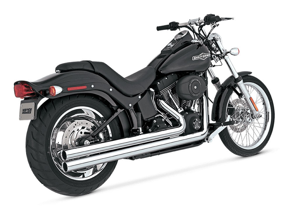 Big Shots Long Exhaust - Chrome. Fits Softail 1986-2017 Non-240 Tyre Models