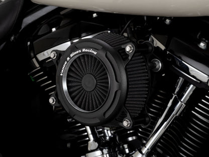 VO2 Onyx Air Cleaner Kit - Wrinkle Black. Fits Touring 2017-2024 & Softail 2018-2024