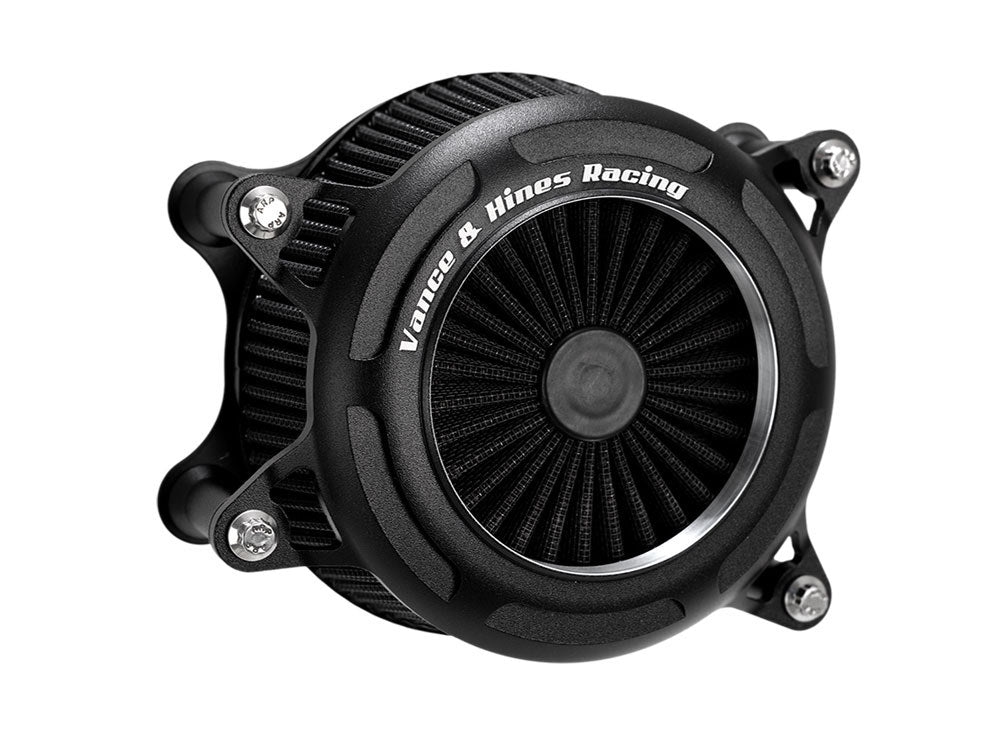 VO2 Onyx Air Cleaner Kit - Wrinkle Black. Fits Touring 2017-2024 & Softail 2018-2024