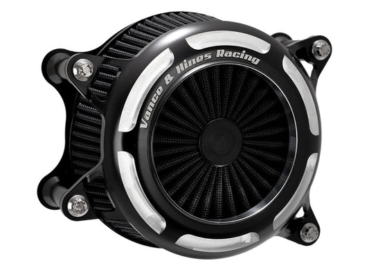 VO2 Onyx Air Cleaner Kit - Black Contrast Cut. Fits Touring 2017-2024 & Softail 2018-2024