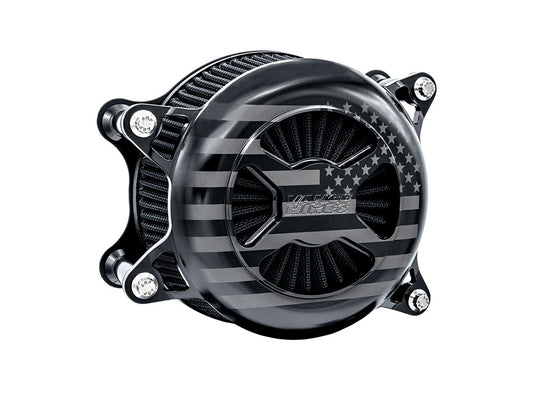 VO2 America Air Cleaner Kit - Black. Fits Softail 2000-2015, Dyna 1999-2017, Touring 1999-2007 with CV Carb or Cable Operated Delphi EFI