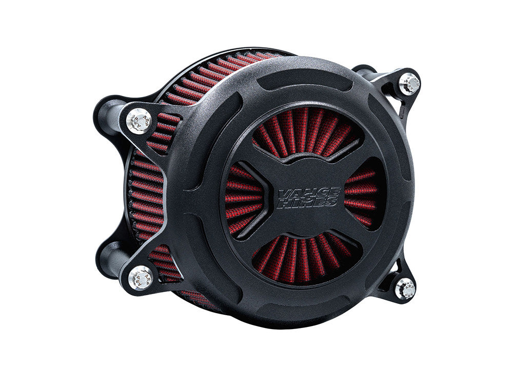 VO2 X Air Cleaner Kit - Wrinkle Black. Fits Touring 2017-2024 & Softail 2018-2024