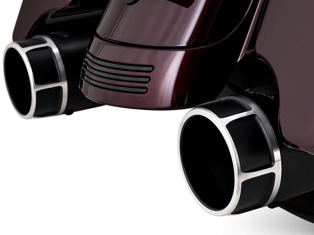 4.5in. Torquer 450 Slip-On Mufflers - Black with Black Machine End Caps. Fits Touring 2017up