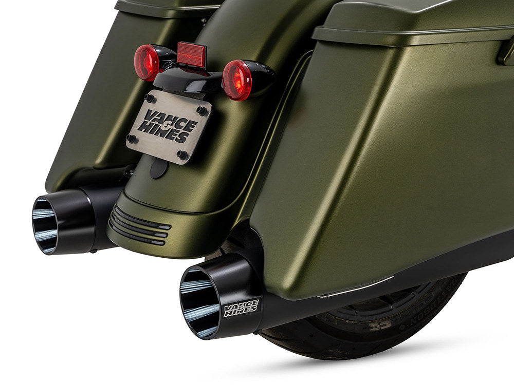 4.5in. Blackbird 450 Slip-On Mufflers - Black with Black End Caps. Fits Touring 2017up
