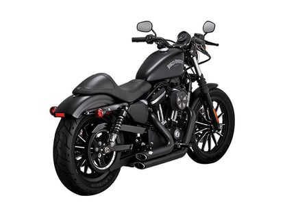 Shortshots Staggered Exhaust - Black. Fits Sportster 2004-2013