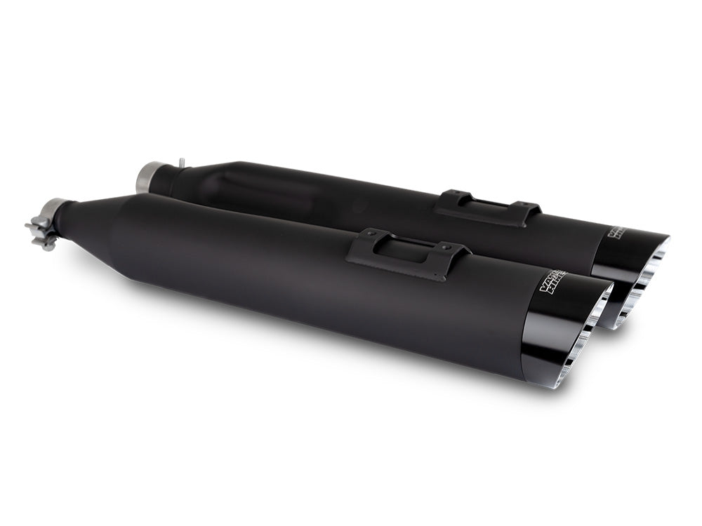 4.5in. Razorback Slash Cut Slip-On Mufflers - Black with Black End Caps. Fits Touring 2017up