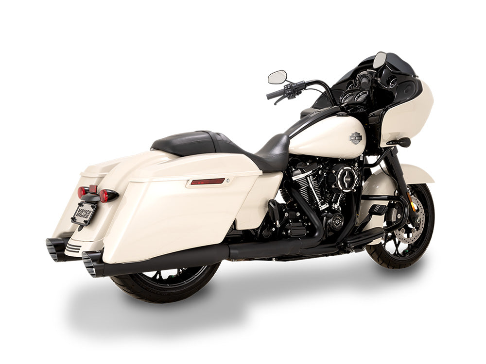 4.5in. Razorback Slash Cut Slip-On Mufflers - Black with Black End Caps. Fits Touring 2017up