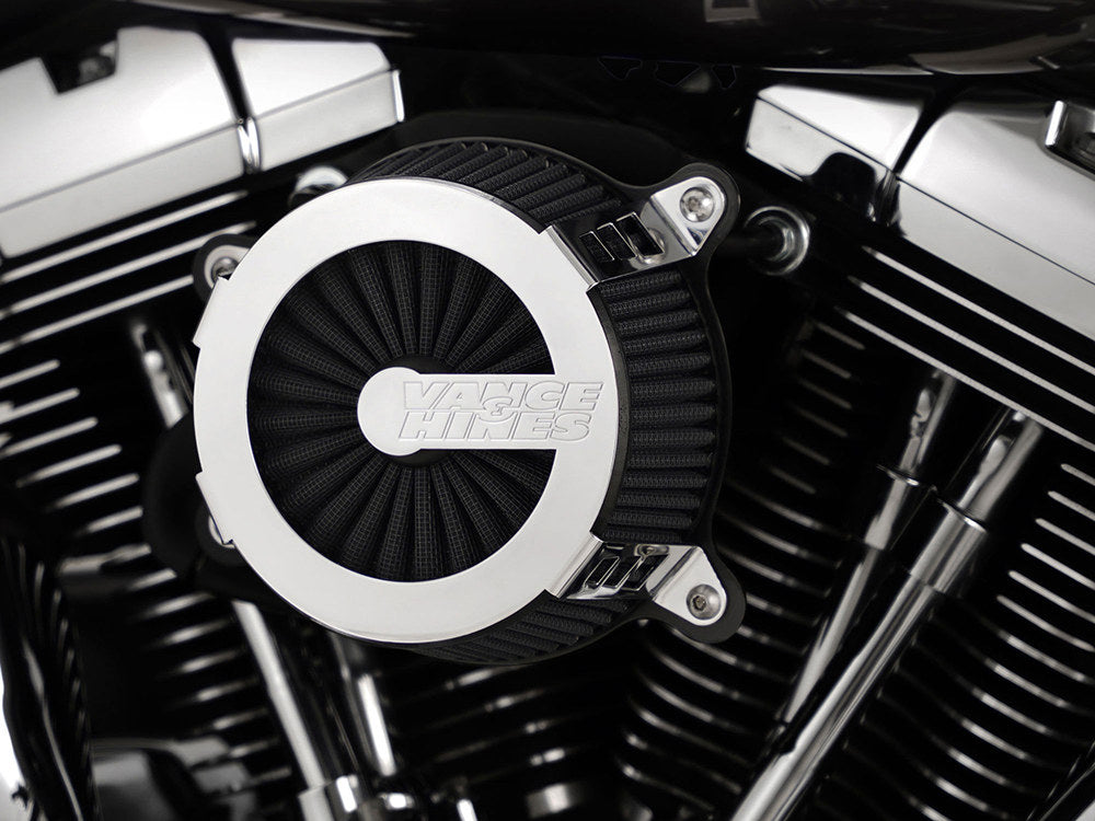 VO2 Cage Fighter Air Cleaner Kit - Chrome. Fits Touring 2017-2024 & Softail 2018-2024