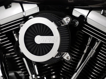 VO2 Cage Fighter Air Cleaner Kit - Chrome. Fits Touring 2017-2024 & Softail 2018-2024