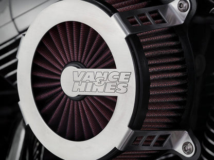 VO2 Cage Fighter Air Cleaner Kit - Brushed Stainless Steel. Fits Touring 2017-2024 & Softail 2018-2024