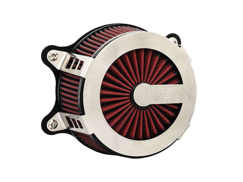 VO2 Cage Fighter Air Cleaner Kit - Brushed Stainless Steel. Fits Touring 2017-2024 & Softail 2018-2024